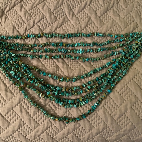 Pre-loved Genuine 10 strand Turquoise Necklace - Picture 2 of 4